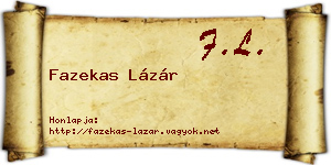 Fazekas Lázár névjegykártya